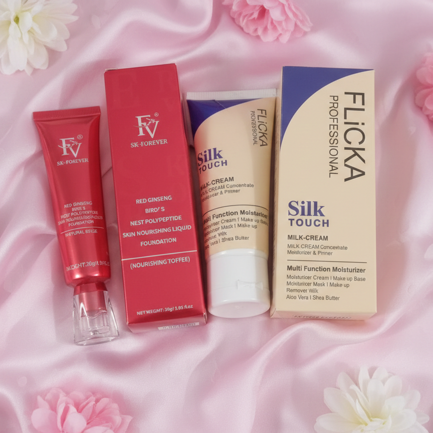 Flicka 2-In-1 Makeup Deal – Primer (60g) + Foundation (30g) Combo