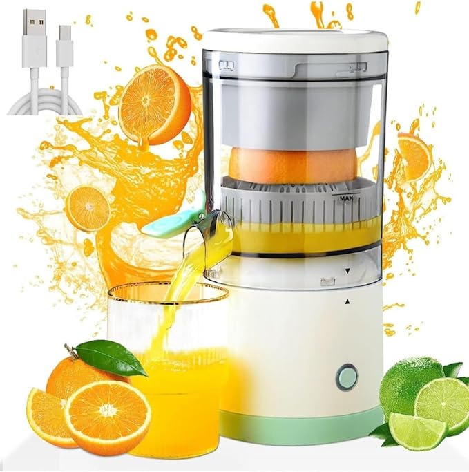 Manual Citrus Juicer & Squeezer – Portable Hand-Press Fruit Juicer with Built-in Strainer and Measuring Cup