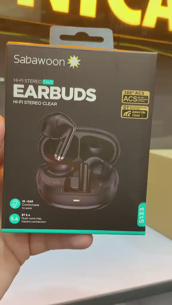 Sabawoon ST33 Wireless Earbuds Bluetooth 5.4 Hi-Fi Stereo TWS Earbuds