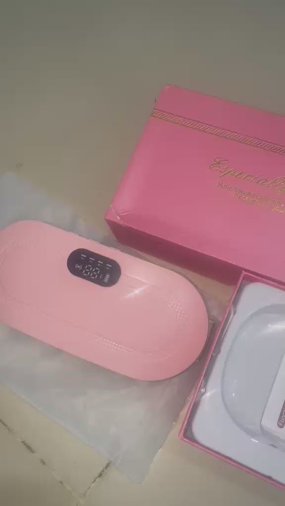 Portable Menstrual Heating Pad Belt for Women – Electric Period Pain Relief Massager with 3 Heat Levels & 4 Massage Modes - With Box